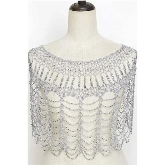1920S Shawl Wraps Silver